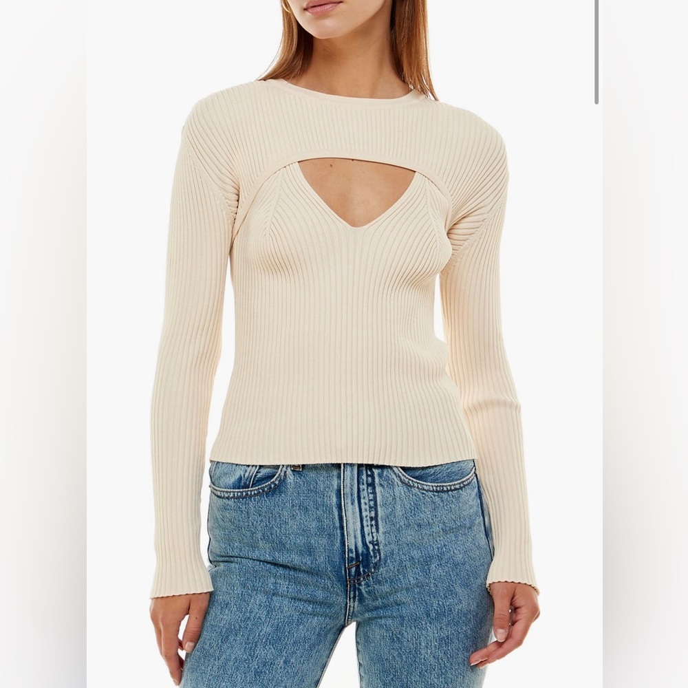 WAYF | Clifton Cutout Rib Sweater